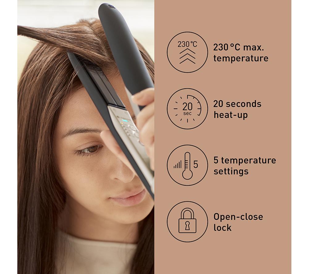 PANASONIC Nanoe EH-HS0E Hair Straightener - Black & Champagne Gold