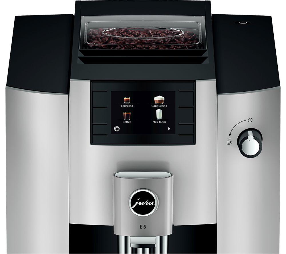 JURA E6 Bean to Cup Coffee Machine - Platinum