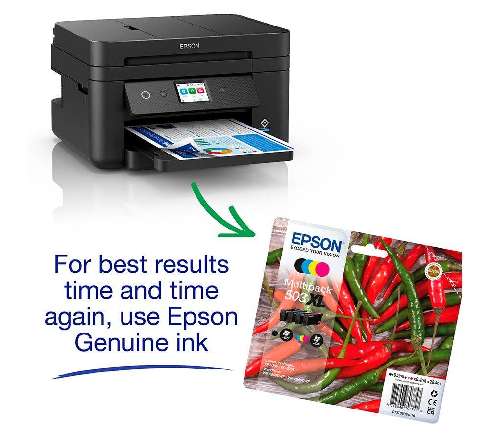EPSON WorkForce WF-2960DWF All-in-One Wireless Inkjet Printer with Fax