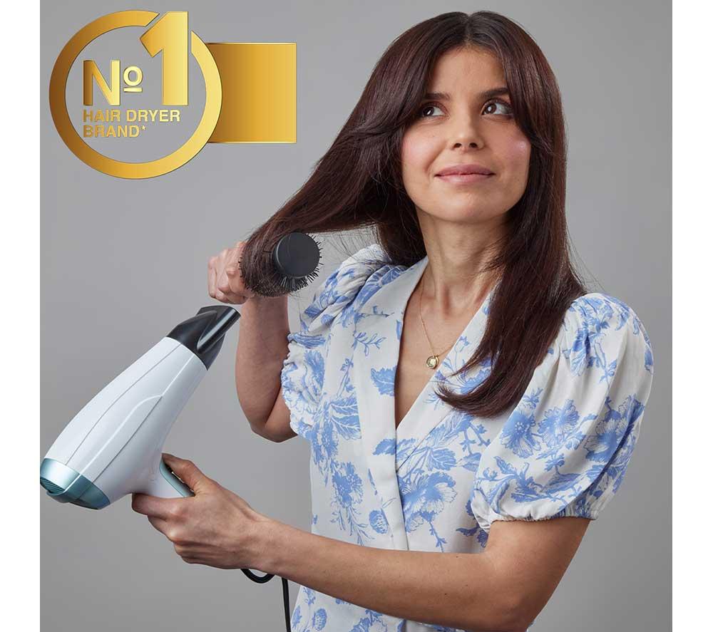 REMINGTON Shine Therapy D5216 Hair Dryer - White & Teal
