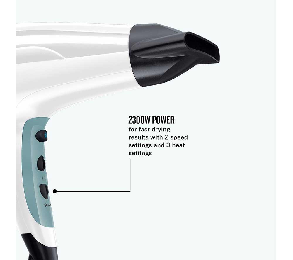 REMINGTON Shine Therapy D5216 Hair Dryer - White & Teal