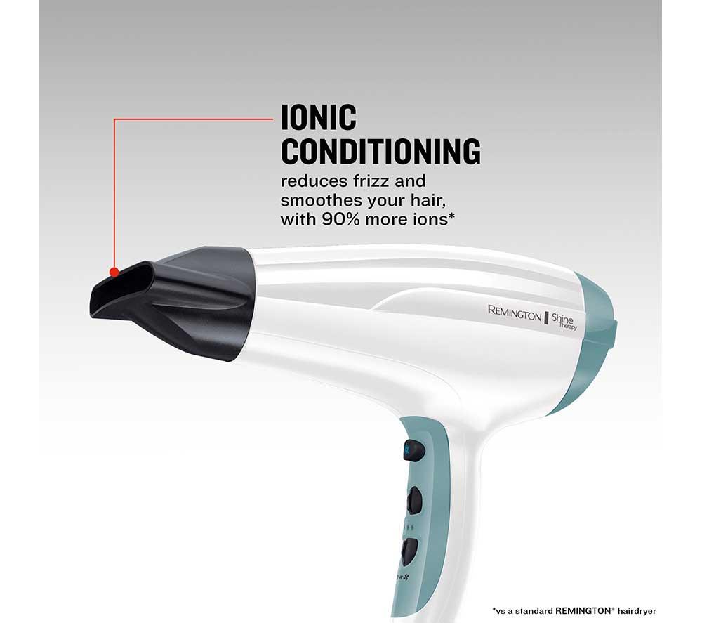 REMINGTON Shine Therapy D5216 Hair Dryer - White & Teal