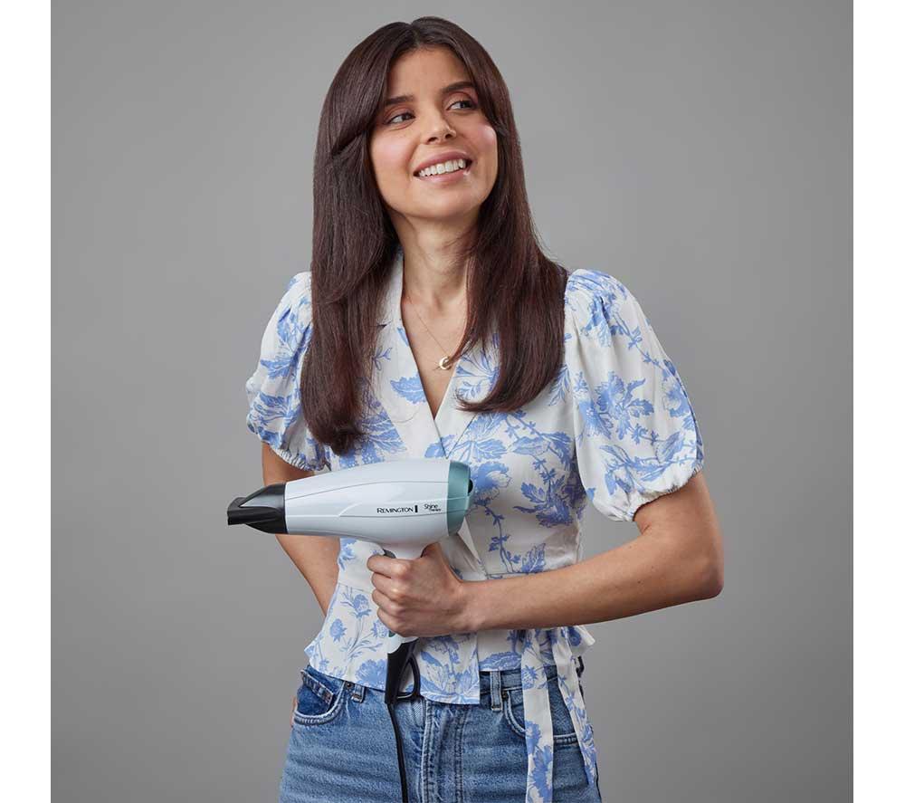 REMINGTON Shine Therapy D5216 Hair Dryer - White & Teal