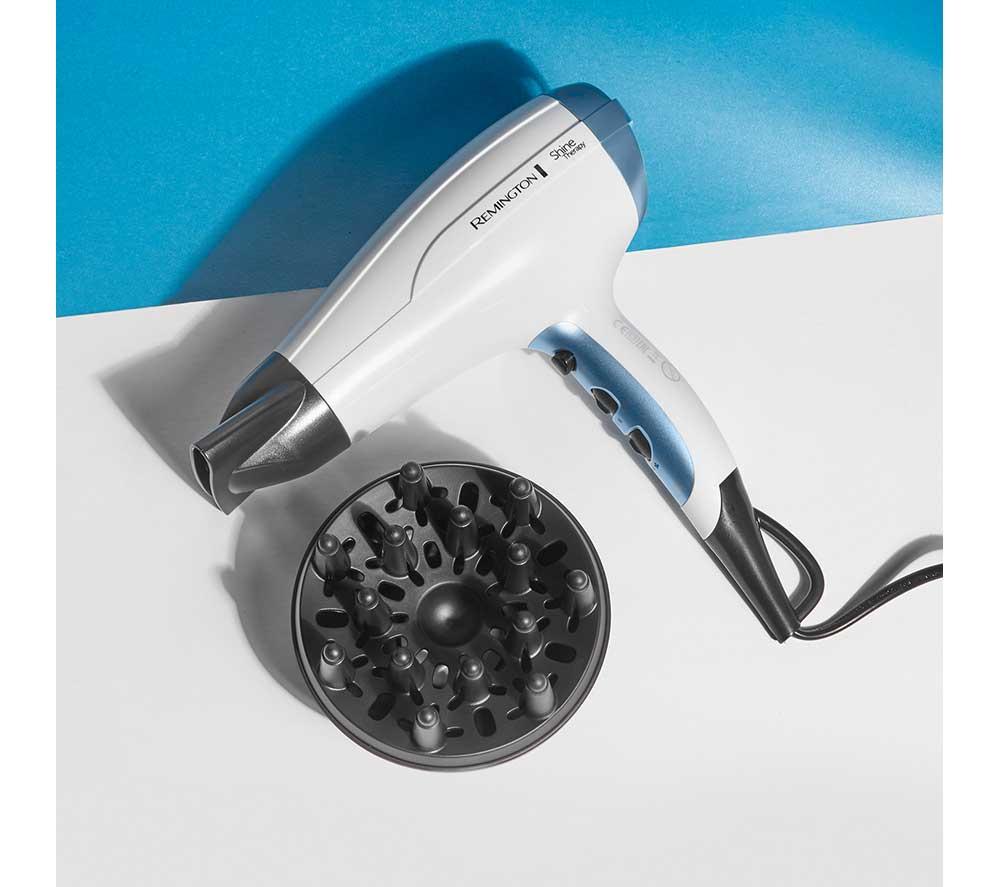 REMINGTON Shine Therapy D5216 Hair Dryer - White & Teal