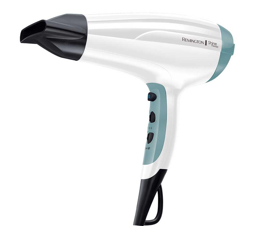 REMINGTON Shine Therapy D5216 Hair Dryer - White & Teal