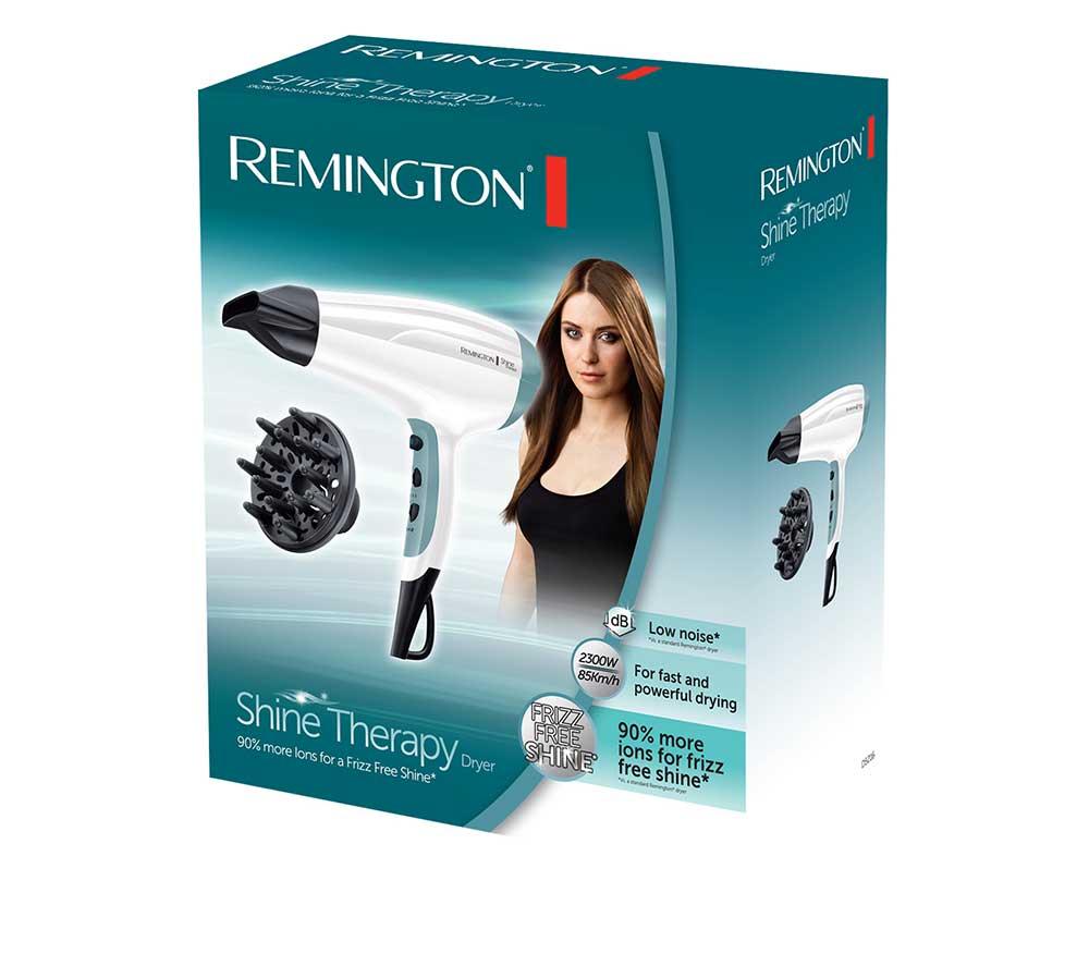 REMINGTON Shine Therapy D5216 Hair Dryer - White & Teal