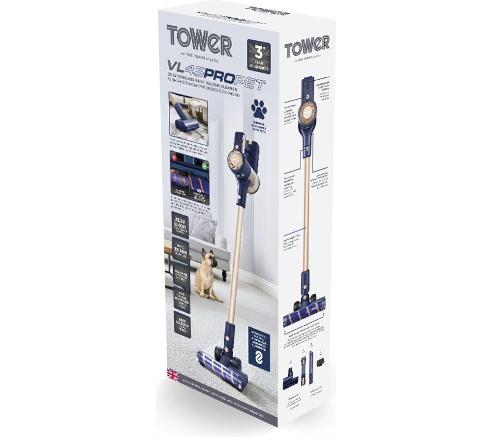 Aspiradora sin cable TOWER Pro Pet 3 en 1 VL45 - Azul y Oro