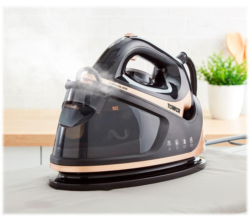 TOWER T22023GLD Steam Generator Iron - Black