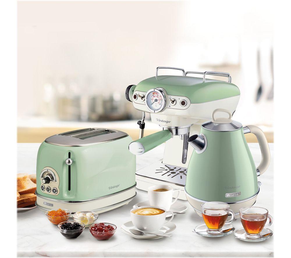 ARIETE Vintage Cafetera, Tostadora y Hervidor de agua - Verde