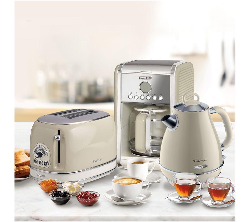 ARIETE Vintage ARPK7 Coffee Machine, Toaster & Kettle Bundle - Beige
