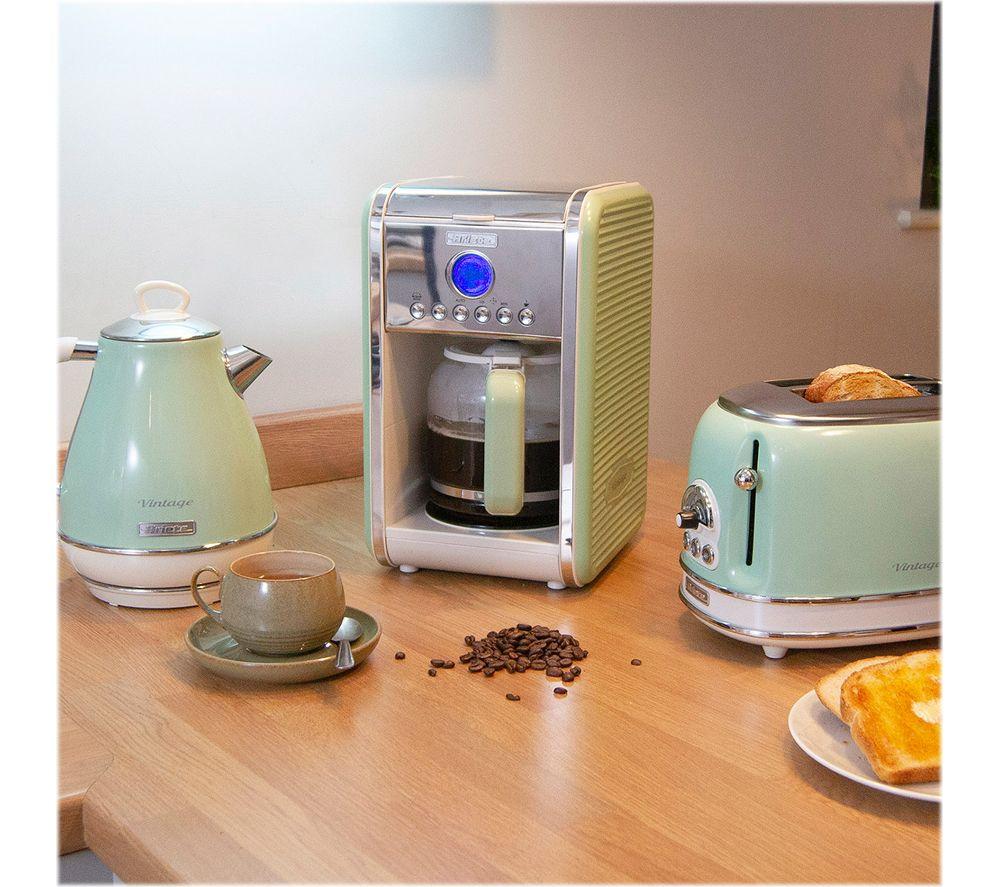 ARIETE Vintage ARPK8 Coffee Machine, Toaster & Kettle Bundle - Green