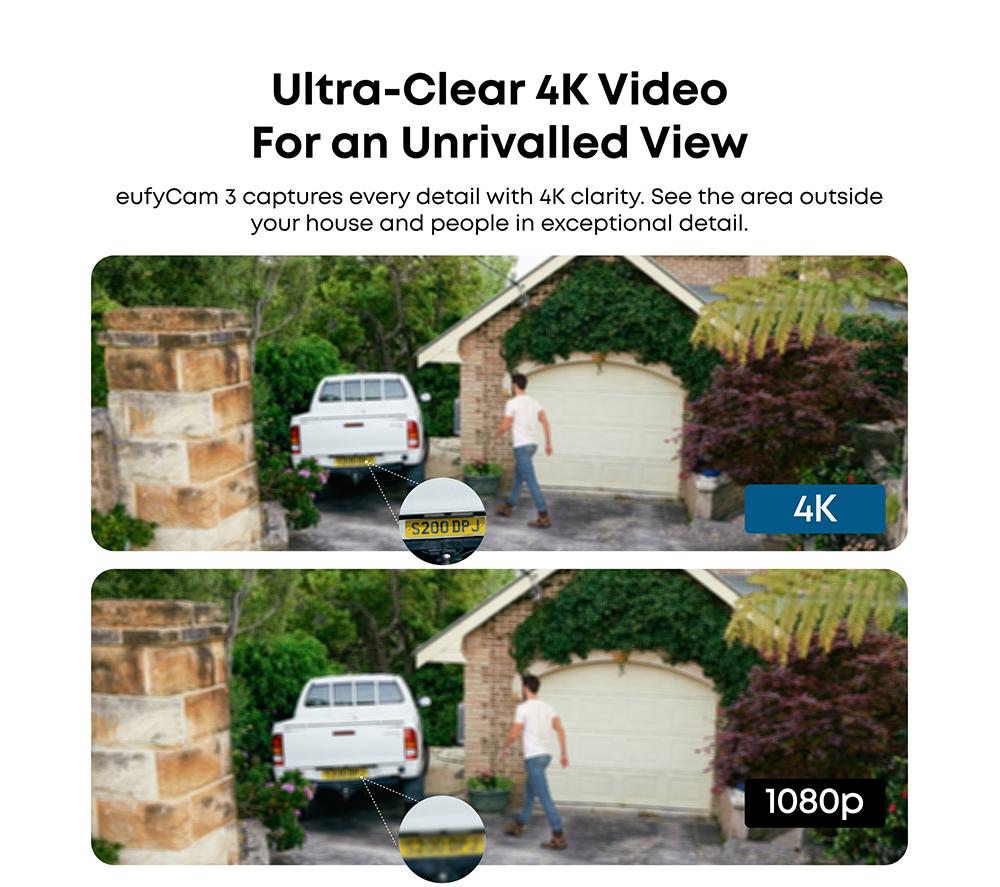 EUFY S330 eufyCam 3 4K Ultra HD WiFi Security Camera Kit - 16 GB, 2 Cameras