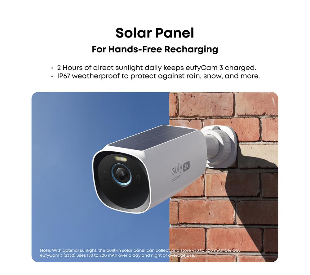 EUFY S330 eufyCam 3 4K Ultra HD WiFi Security Camera Kit - 16 GB, 2 Cameras