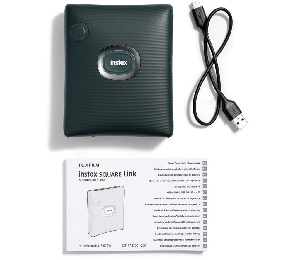 INSTAX Square Link Wireless Photo Printer - Midnight Green