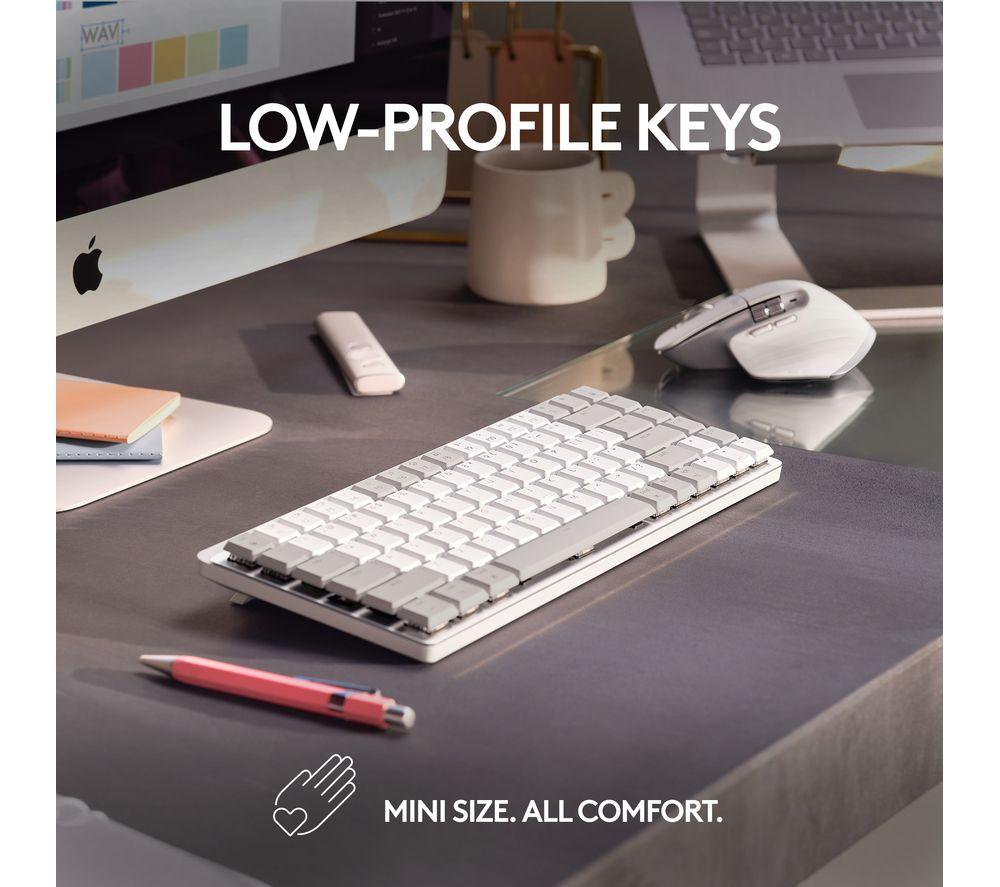 Teclado inalámbrico silencioso con respuesta táctil Logitech MX Mechanical Mini para Mac - Gris pálido
