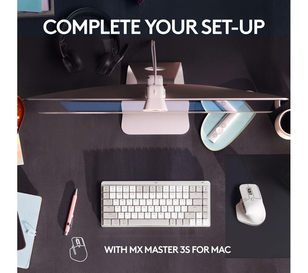 Teclado inalámbrico silencioso con respuesta táctil Logitech MX Mechanical Mini para Mac - Gris pálido