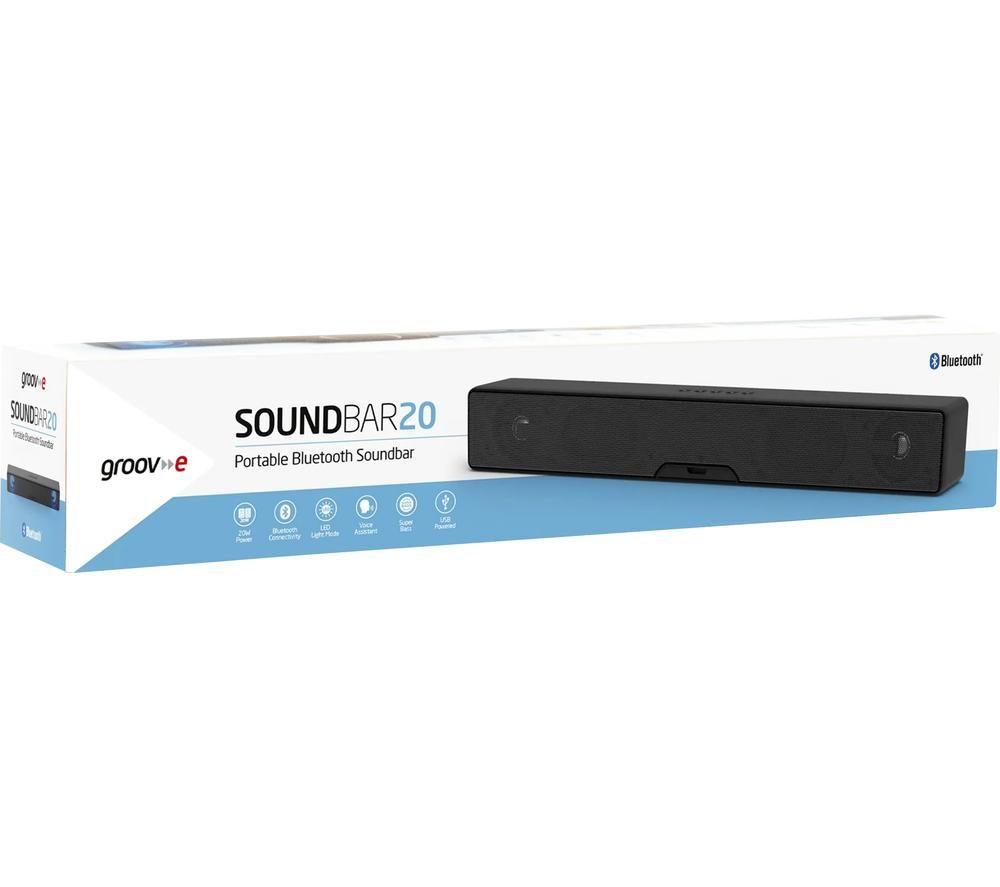 GROOV-E GV-SB01-BK Barra de sonido Bluetooth portátil 2.0 - Negra