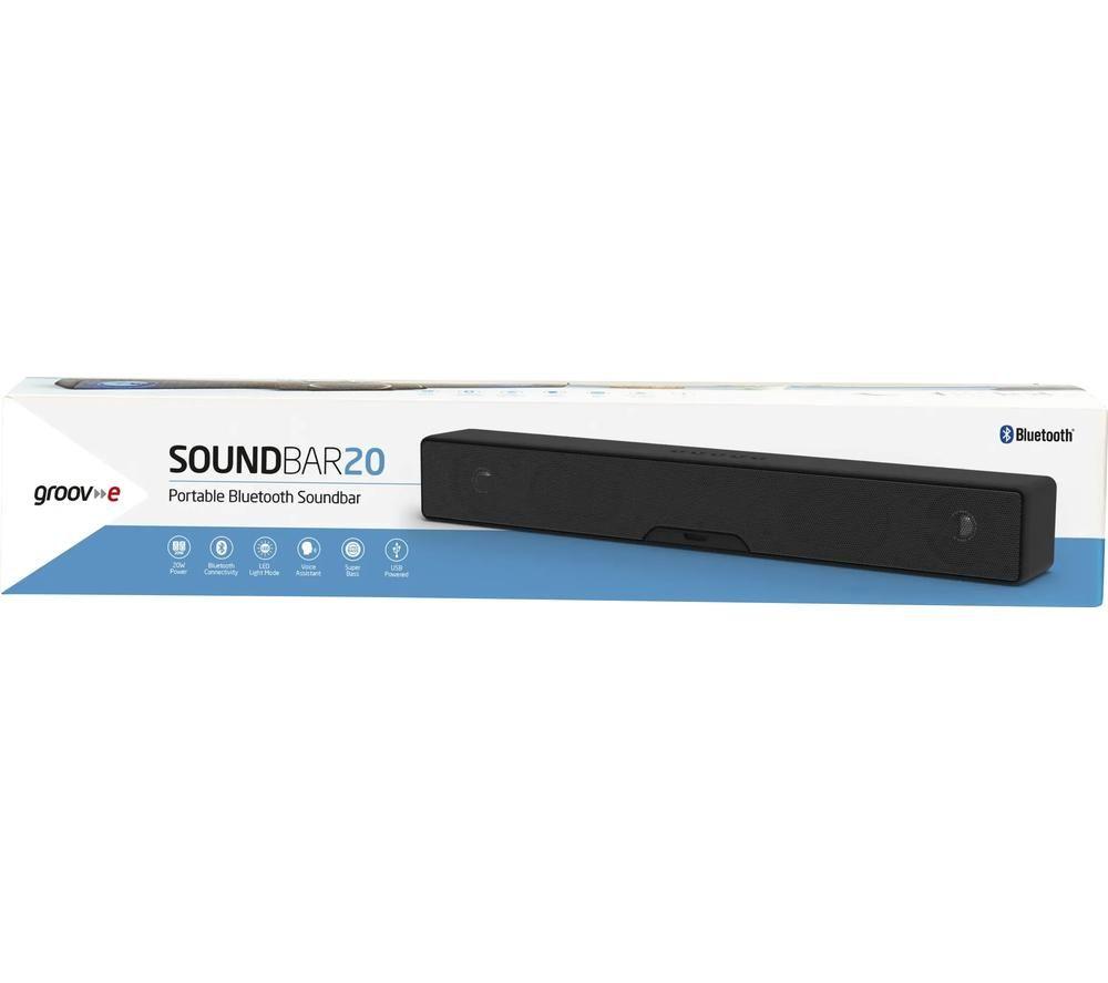 GROOV-E GV-SB01-BK Barra de sonido Bluetooth portátil 2.0 - Negra