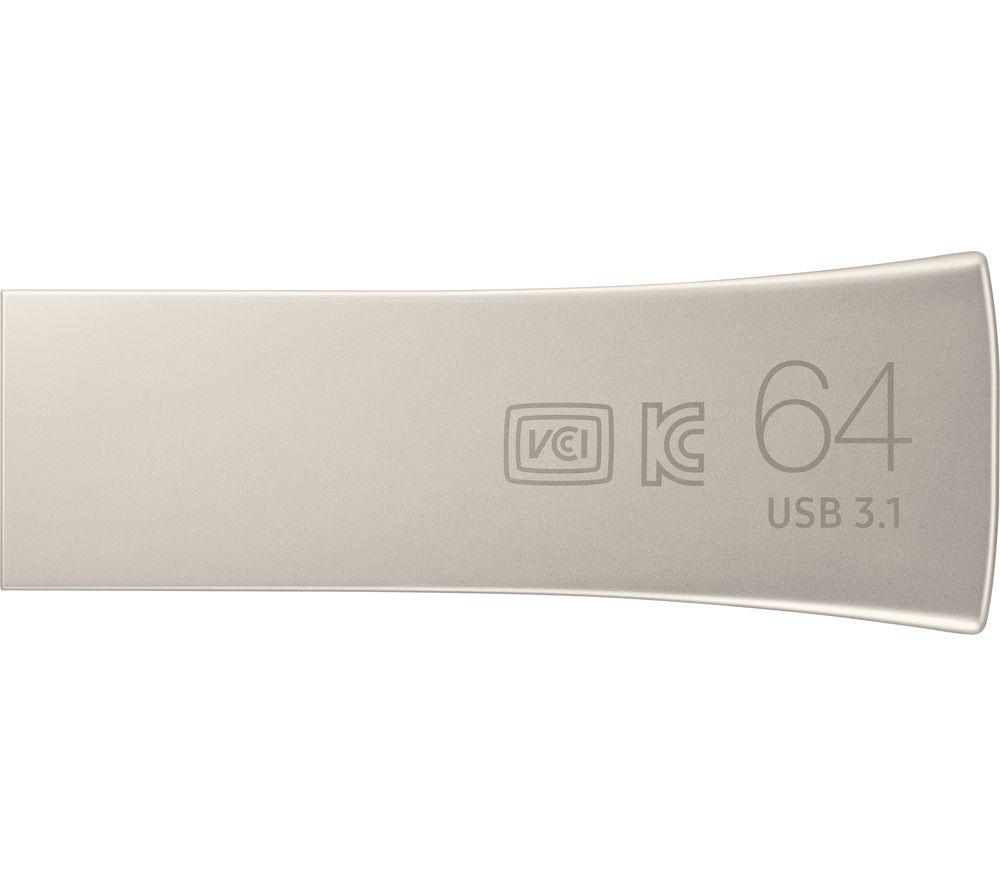 SAMSUNG Bar Plus USB 3.1 Memory Stick - 64 GB, Champagne Silver