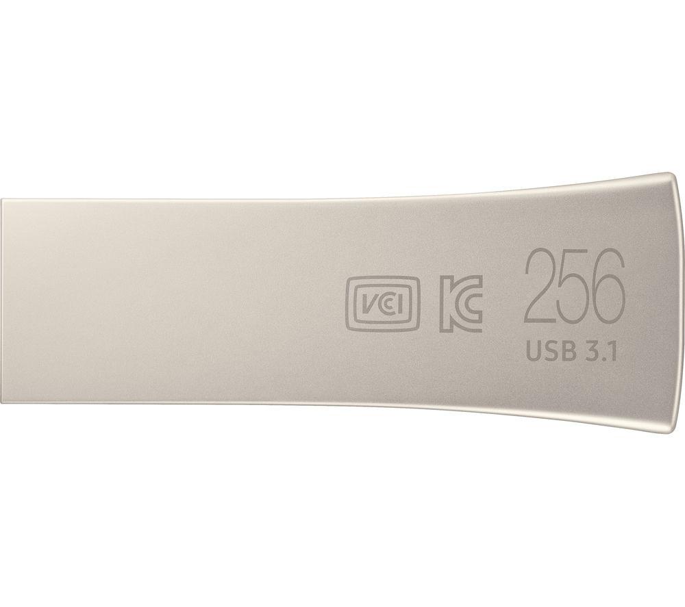 SAMSUNG Bar Plus USB 3.1 Memory Stick - 256 GB, Plata Champán