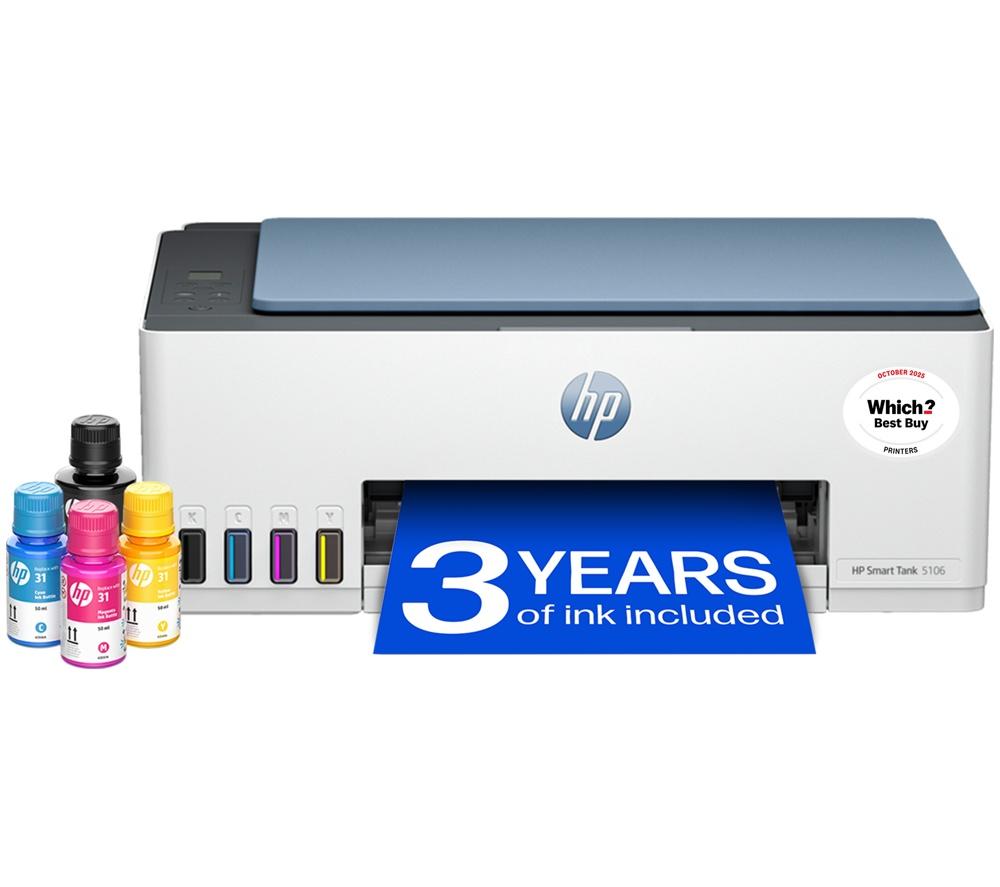 HP Smart Tank 5106 All-in-One Wireless Tank Printer | Home or Office | Up to 3 years of Ink included