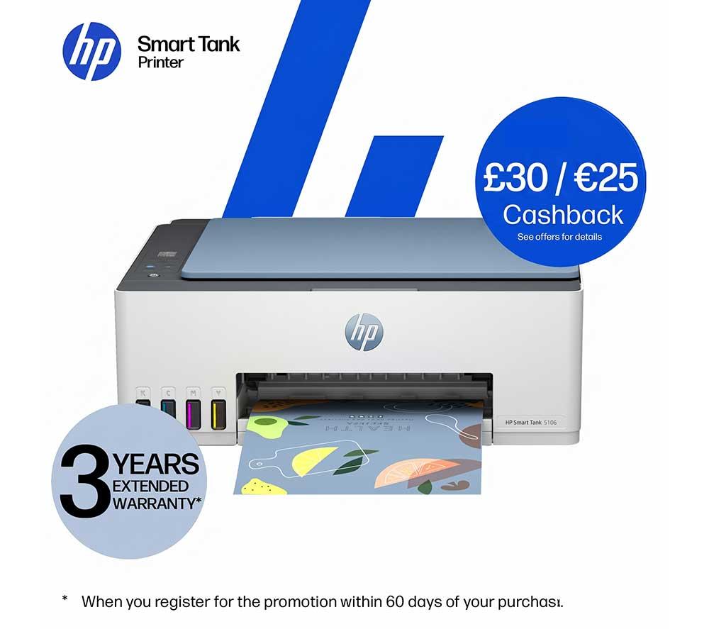 HP Smart Tank 5106 All-in-One Wireless Tank Printer | Home or Office | Up to 3 years of Ink included