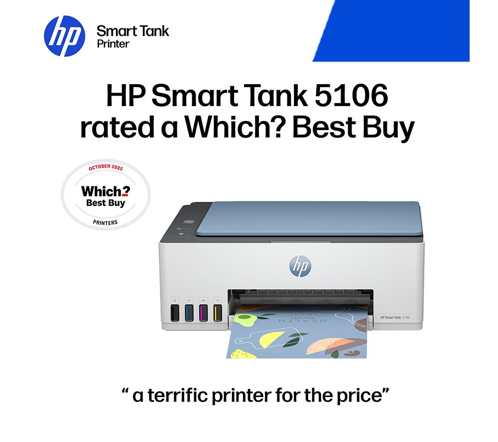 HP Smart Tank 5106 All-in-One Wireless Tank Printer | Home or Office | Up to 3 years of Ink included