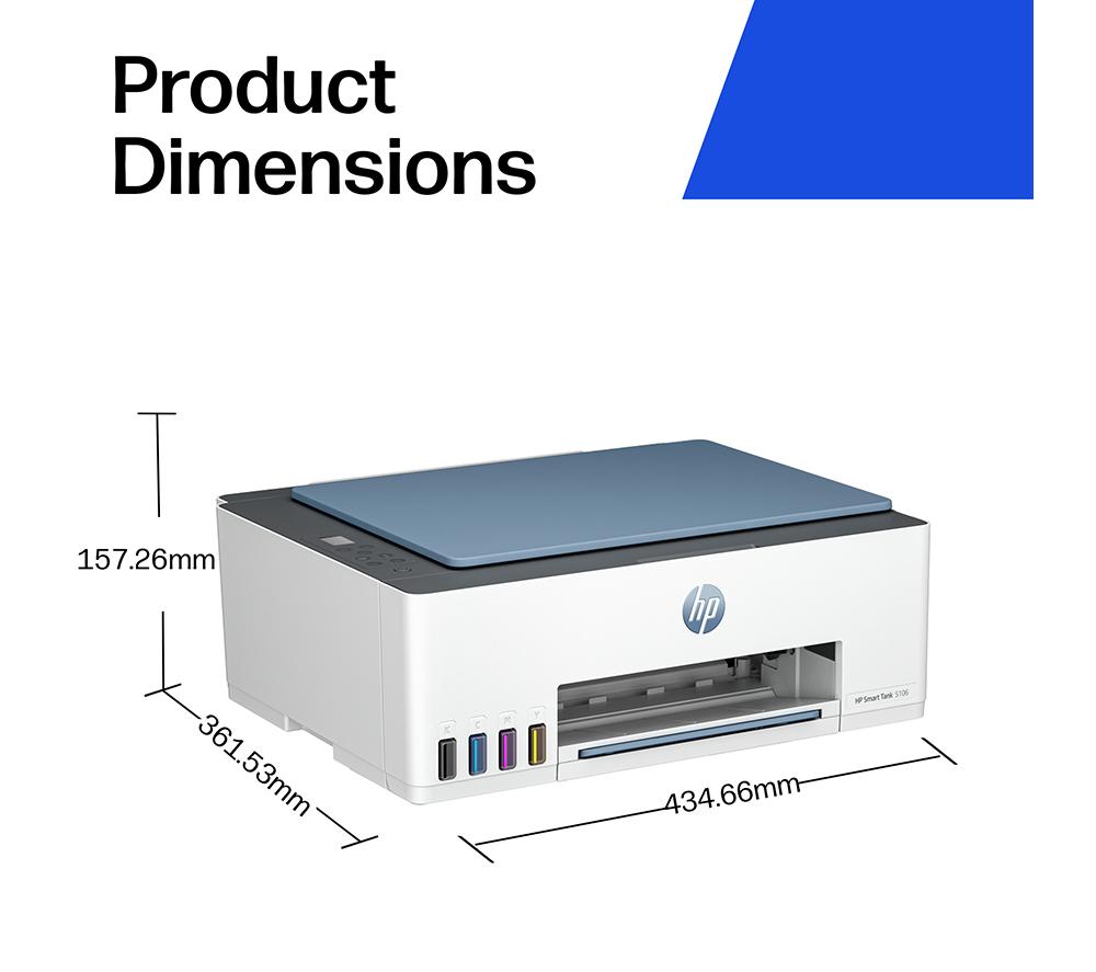 HP Smart Tank 5106 All-in-One Wireless Tank Printer | Home or Office | Up to 3 years of Ink included