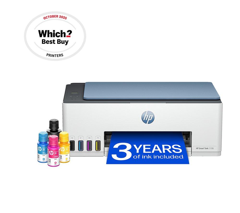 HP Smart Tank 5106 All-in-One Wireless Tank Printer | Home or Office | Up to 3 years of Ink included