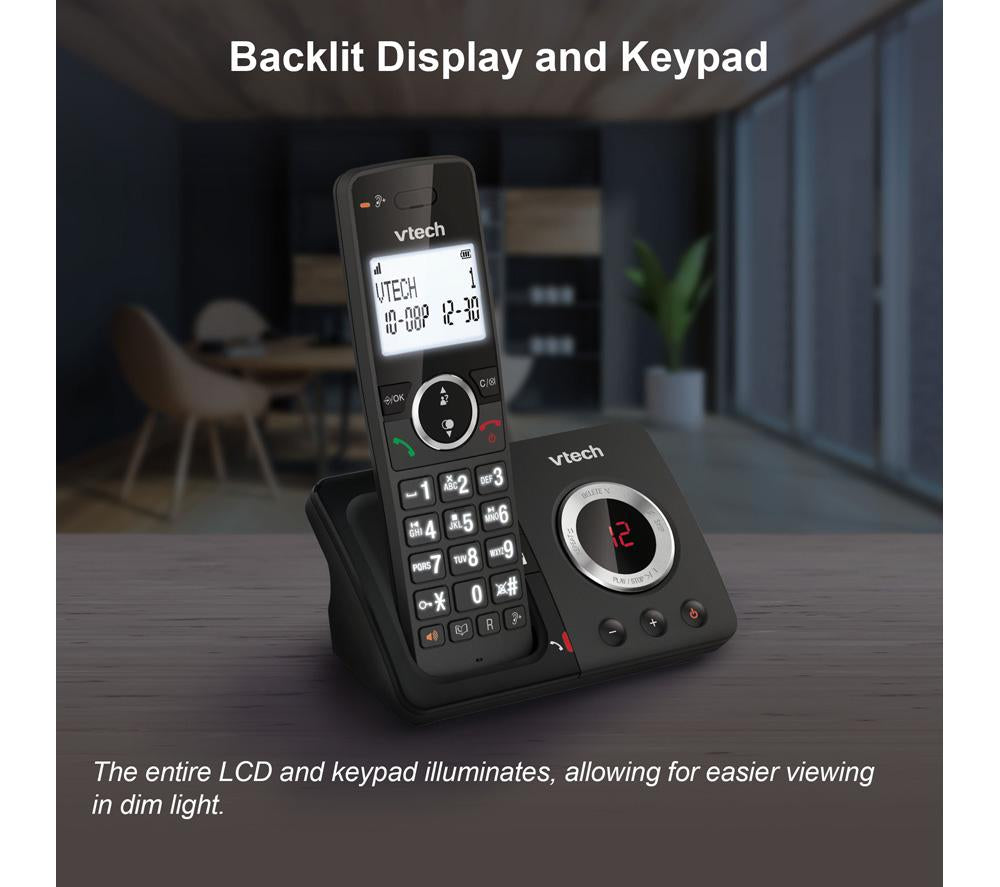 VTECH ES2051 Cordless Phone - Twin Handsets, Black