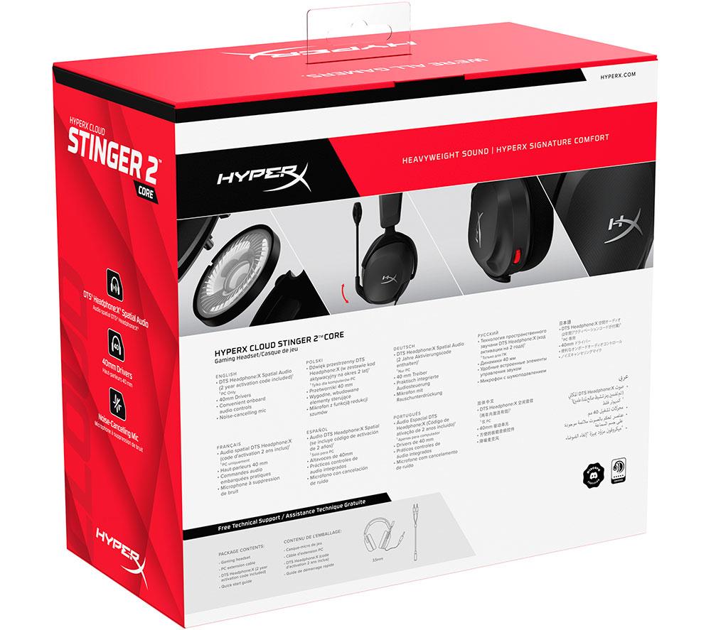 HYPERX Cloud Stinger 2 Core kabelgebundenes Gaming-Headset PC - Schwarz