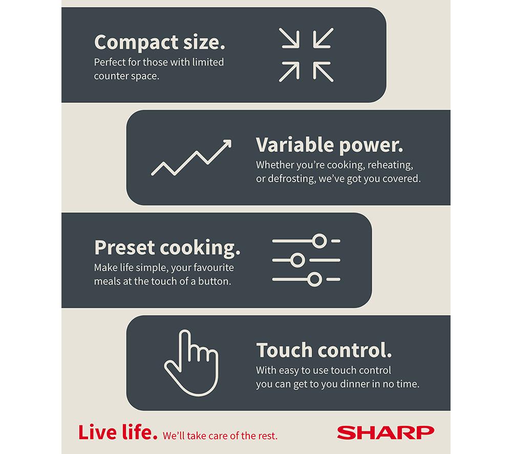 SHARP RS172TW Compact Solo Microwave - White