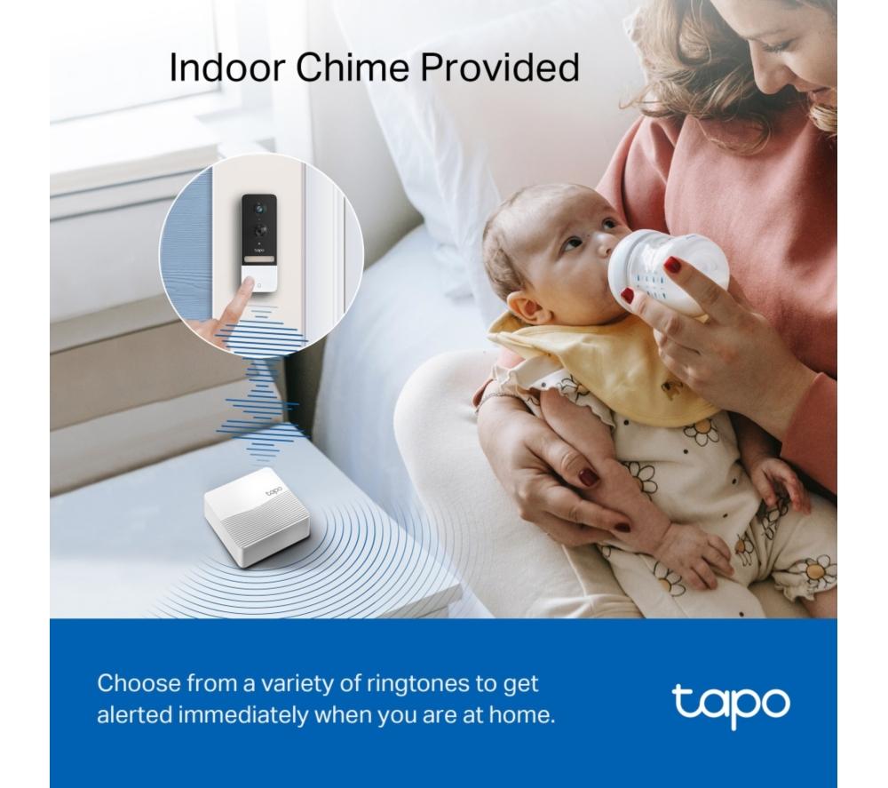 TP-LINK Tapo D230S1 2K 5 MP WLAN Video Türklingel mit Glocke – Weiß