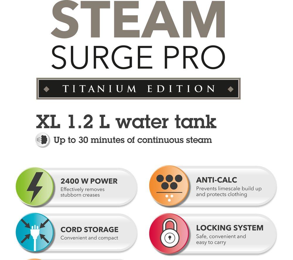 BELDRAY Steam Surge Pro BEL01137TT Dampfbügeleisen mit Titan-Bügelsohle
