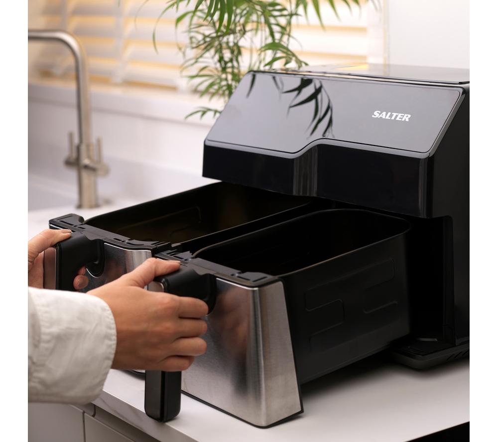 SALTER EK5729 9L Dual Air Fryer - Stainless Steel