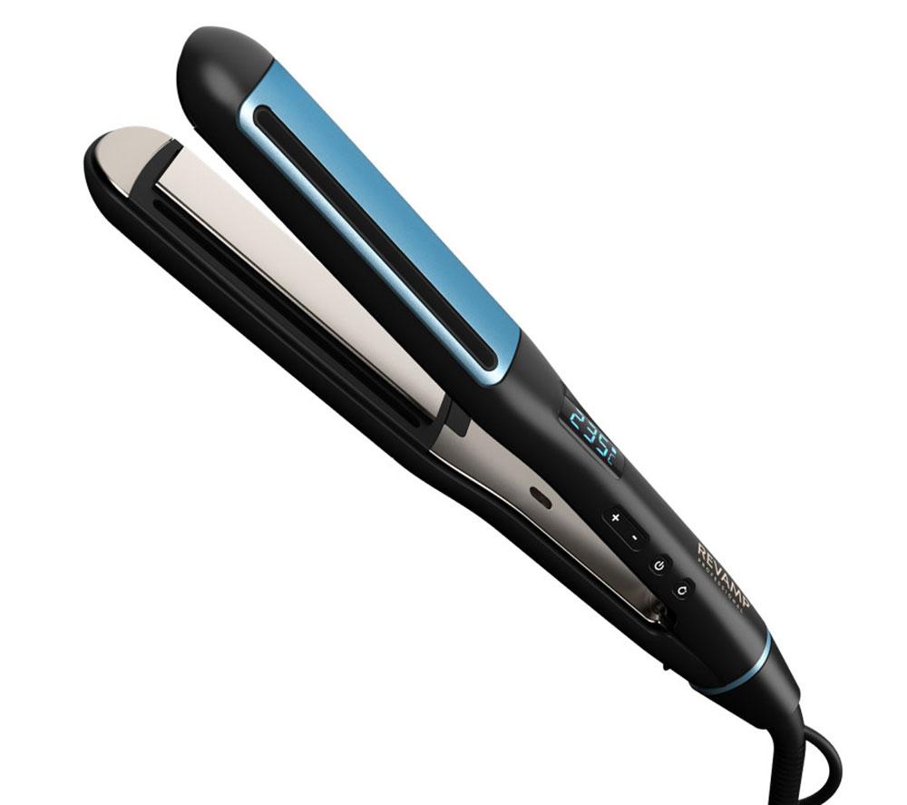 REVAMP Hydro Shield X Shine Keramik-Haarglätter – Schwarz