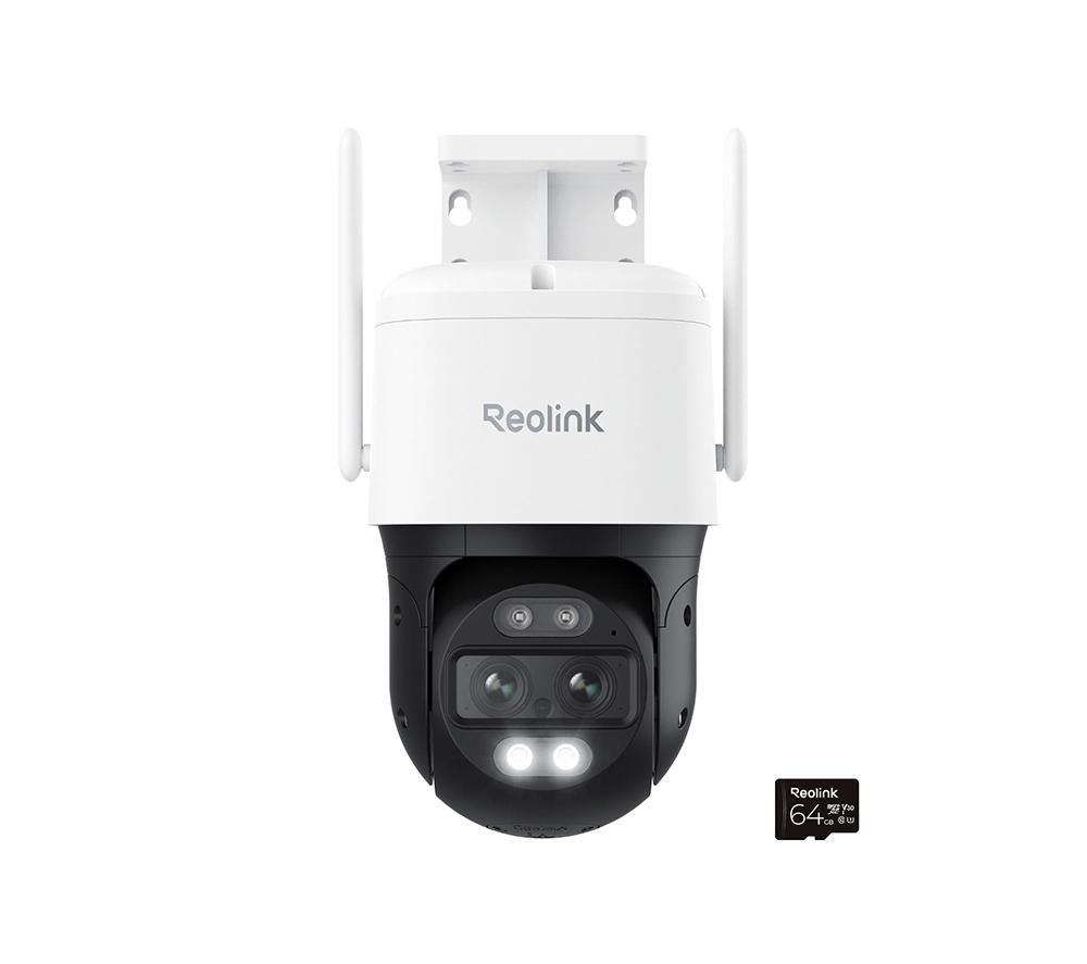 REOLINK TrackMix Series 4K Ultra HD WiFi Security Camera with 64 GB Memory Card - White
