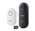 REOLINK D340W 2K+ WiFi Video Doorbell, Chime & 64 GB Memory Card - Black