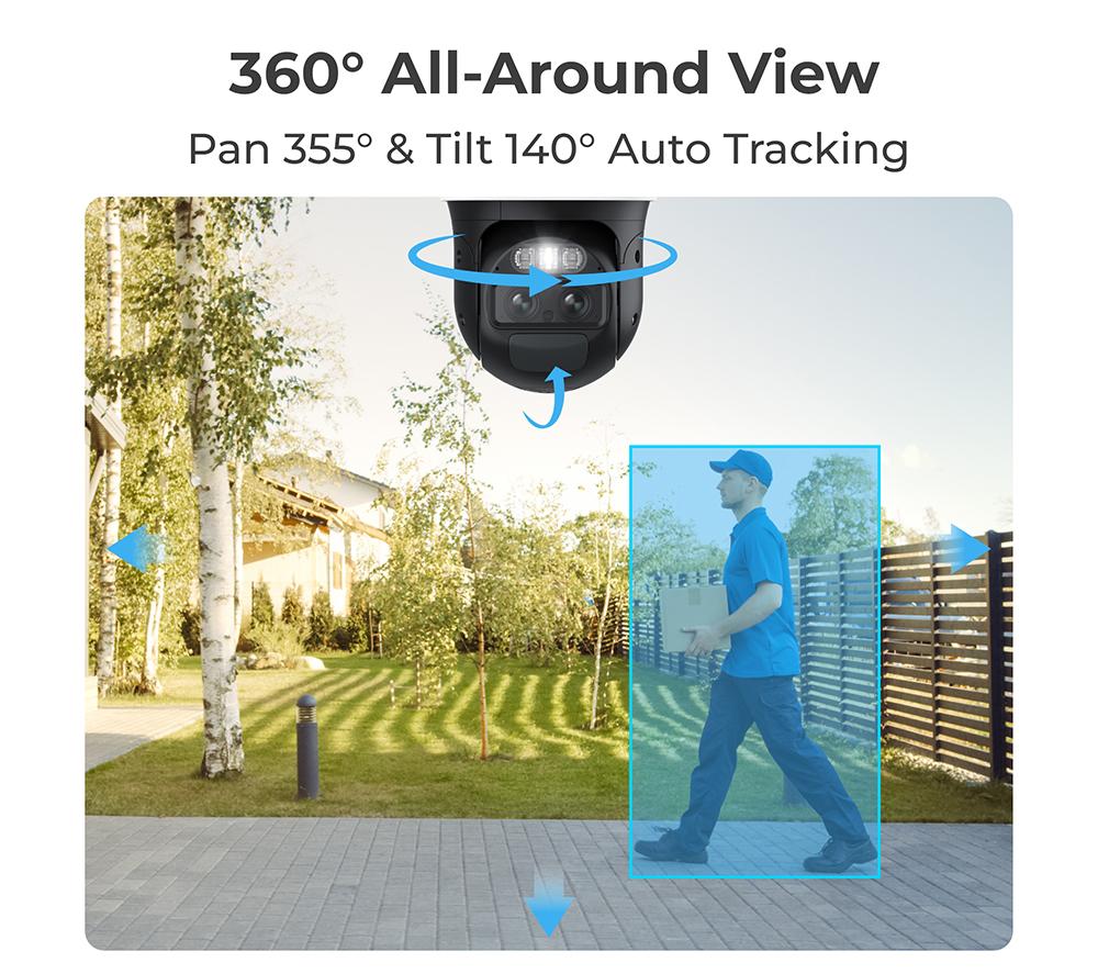 REOLINK TrackMix Series G770 4K 4G LTE Battery Outdoor Security Camera with Solar Panel & 64 GB Memory Card - White