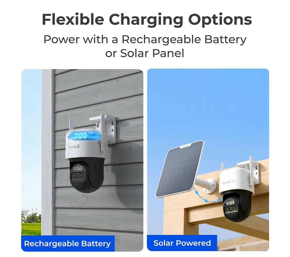 REOLINK TrackMix Series G770 4K 4G LTE Battery Outdoor Security Camera with Solar Panel & 64 GB Memory Card - White