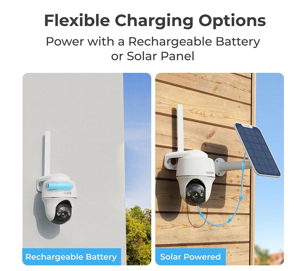 REOLINK TrackMix Series G770 4K 4G LTE Battery Outdoor Security Camera with Solar Panel & 64 GB Memory Card - White