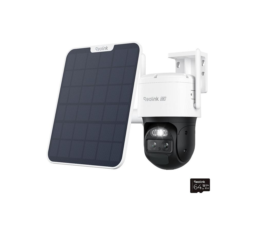 REOLINK TrackMix Series G770 4K 4G LTE Battery Outdoor Security Camera with Solar Panel & 64 GB Memory Card - White