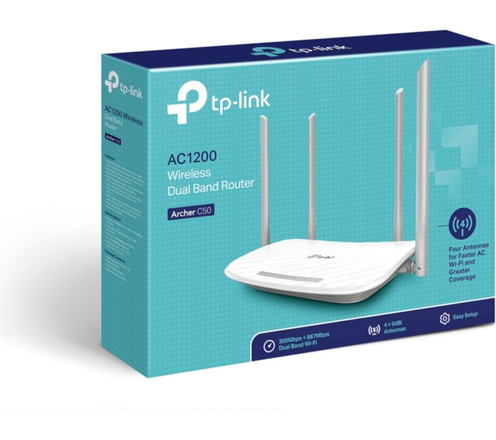 TP-LINK Archer C50 WiFi Cable & Fibre Router - AC 1200, Dual-band