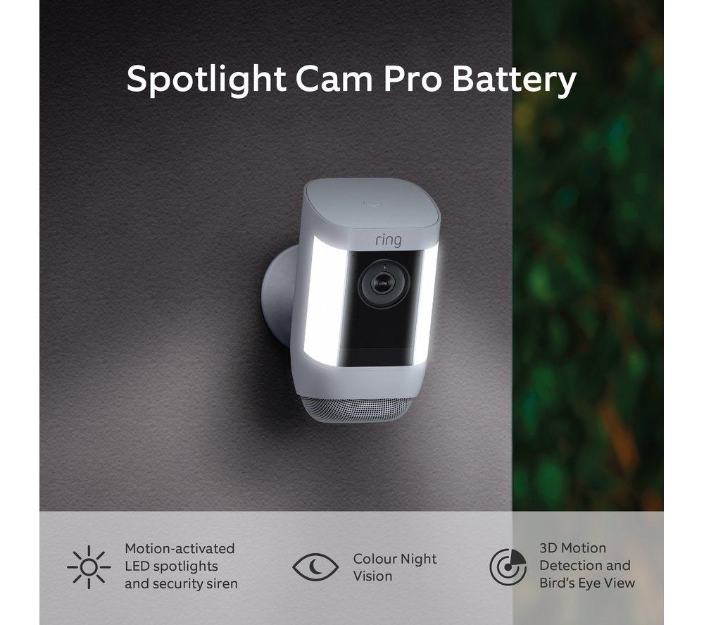 RING Spotlight Cam Pro 2K WiFi Security Camera - Battery, White