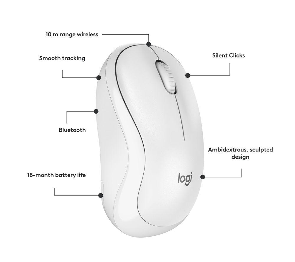 Ratón Óptico Inalámbrico Silencioso Logitech M240 - Blanco Roto