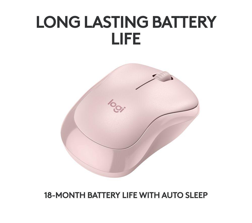 Ratón óptico inalámbrico silencioso LOGITECH M240 - Rosa