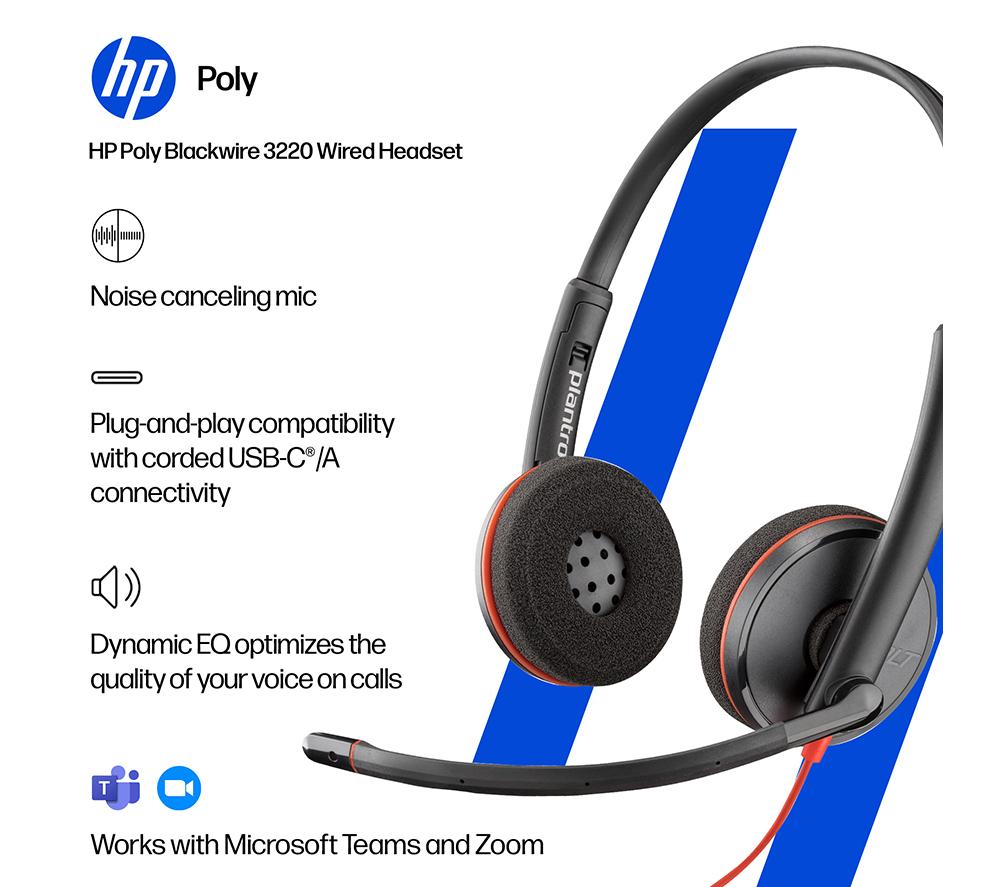 HP POLY Blackwire 3220 Headset - Black