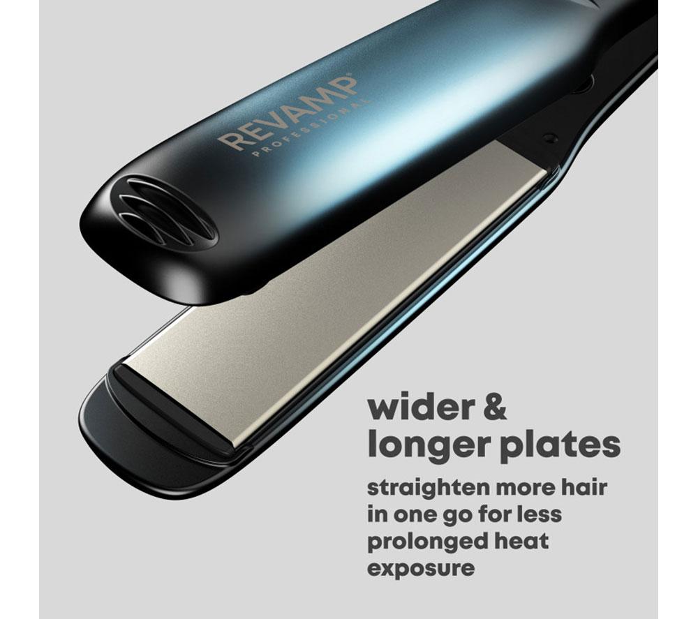 REVAMP Wide Ultra X Shine Ceramic Hair Straightener - Black