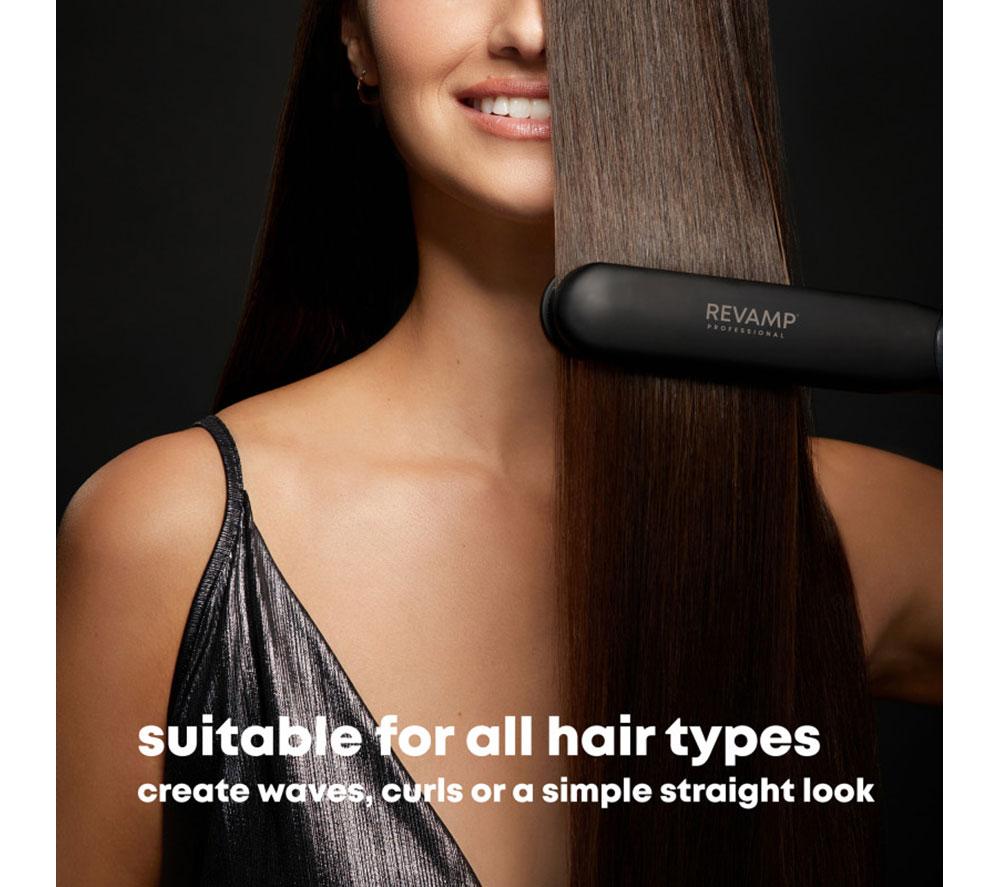 REVAMP Steamcare Ceramic Hair Straightener - Black