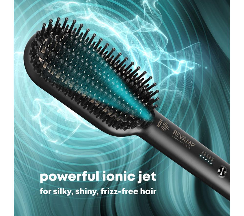 REVAMP DeepForm Ceramic Straightening Hot Brush - Black